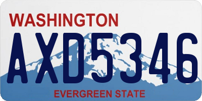WA license plate AXD5346