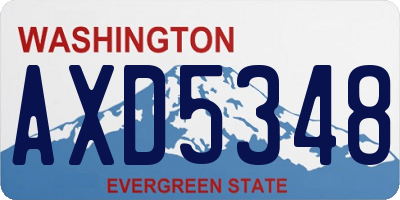 WA license plate AXD5348