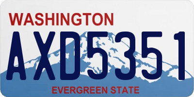 WA license plate AXD5351
