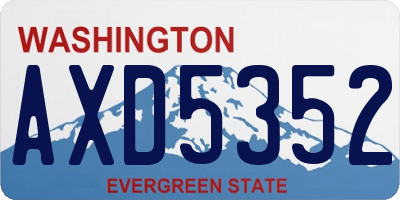 WA license plate AXD5352