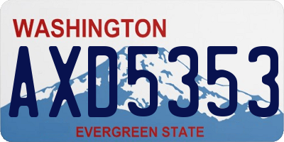 WA license plate AXD5353