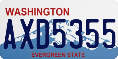WA license plate AXD5355