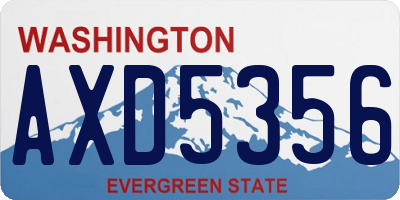 WA license plate AXD5356