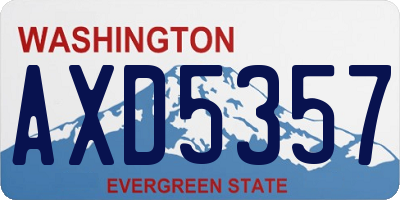 WA license plate AXD5357
