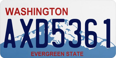 WA license plate AXD5361