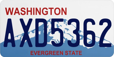 WA license plate AXD5362