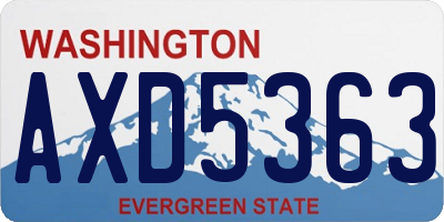 WA license plate AXD5363