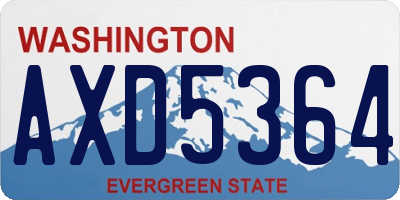 WA license plate AXD5364