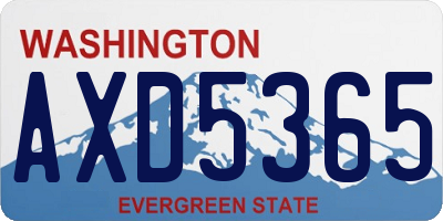 WA license plate AXD5365
