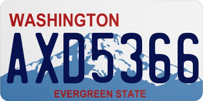 WA license plate AXD5366