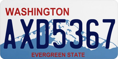 WA license plate AXD5367
