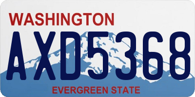 WA license plate AXD5368
