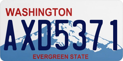 WA license plate AXD5371