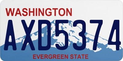 WA license plate AXD5374