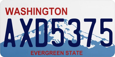 WA license plate AXD5375