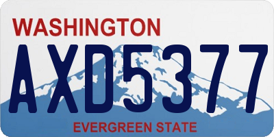 WA license plate AXD5377