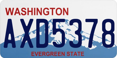 WA license plate AXD5378
