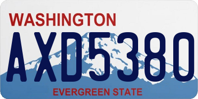 WA license plate AXD5380