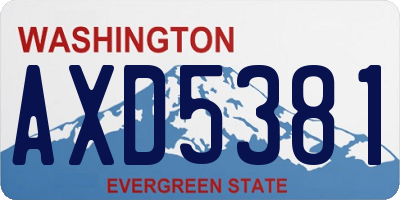 WA license plate AXD5381