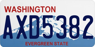 WA license plate AXD5382