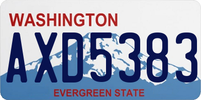WA license plate AXD5383