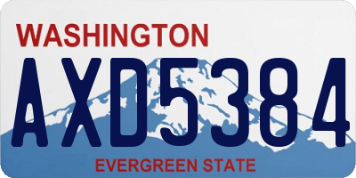 WA license plate AXD5384