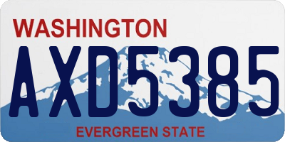WA license plate AXD5385