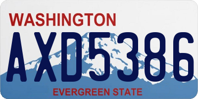 WA license plate AXD5386
