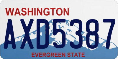 WA license plate AXD5387