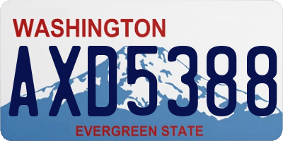 WA license plate AXD5388