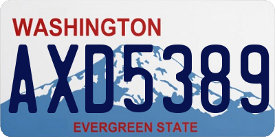 WA license plate AXD5389