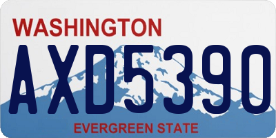 WA license plate AXD5390