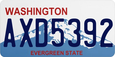 WA license plate AXD5392