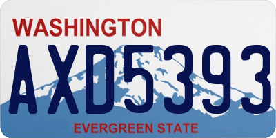WA license plate AXD5393