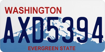 WA license plate AXD5394