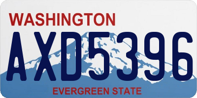 WA license plate AXD5396