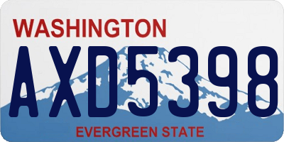 WA license plate AXD5398