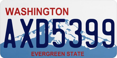WA license plate AXD5399