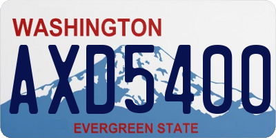 WA license plate AXD5400