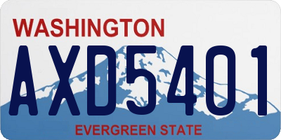 WA license plate AXD5401