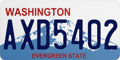 WA license plate AXD5402