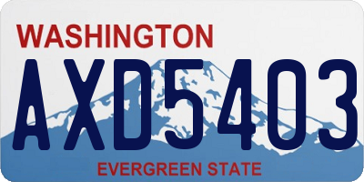 WA license plate AXD5403