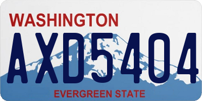 WA license plate AXD5404