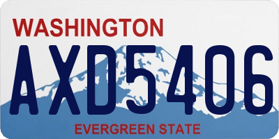 WA license plate AXD5406