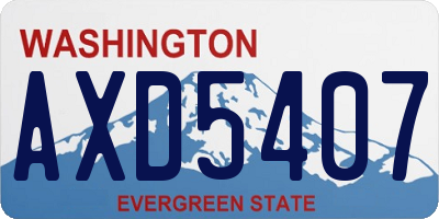 WA license plate AXD5407