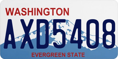 WA license plate AXD5408