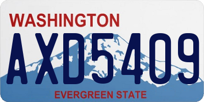 WA license plate AXD5409