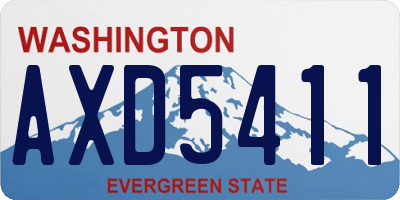 WA license plate AXD5411