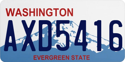 WA license plate AXD5416