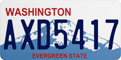 WA license plate AXD5417